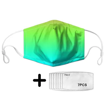 

Fashion Anti Dust Mouth Mask with Green Gradient Colorful Pattern Design Women Girls Daily Protective Face Masks and Filters