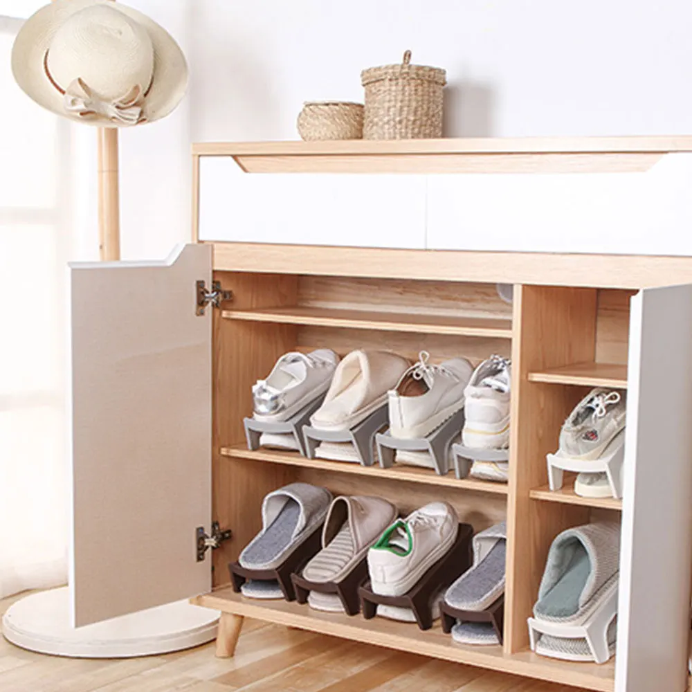 

Shoe Shelf High-Heeled Shoes Double-Deck Closets Plastic Shoe Holder Space Saver Storage Home Decoration Shoebox Economic