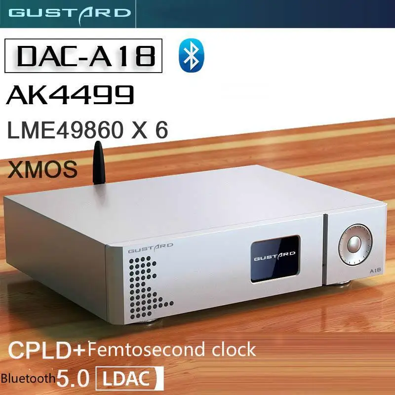 Декодер GUSTARD DAC-A18 AK4499EQ LME49860 * 6, Bluetooth 5,0 DSD512 32 бит/768 кГц, Встроенный линейный блок питания, полностью сбалансированный ЦАП Декодер GUSTARD DAC-A18 AK4499EQ LME49860 * 6, Bluetooth 5,0 DSD512 32 бит/768 кГц, Встроенный линейный блок питания, полностью сбалансированный ЦАП