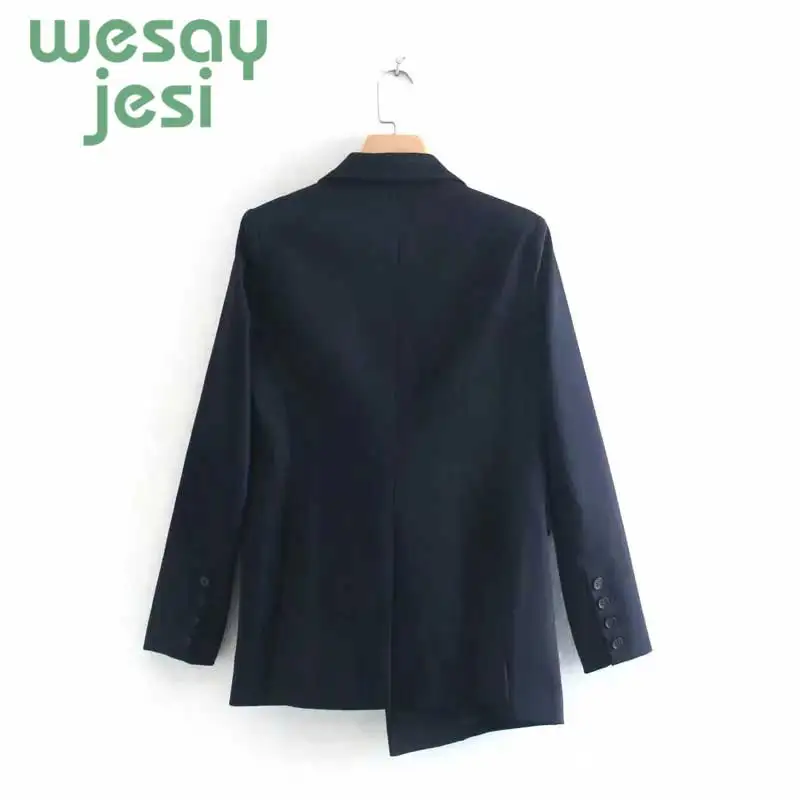Vintage Women Blazer stripe Asymmetry Workwear new Blazer Pockets Jackets Female Retro Suits casual Streetwear women