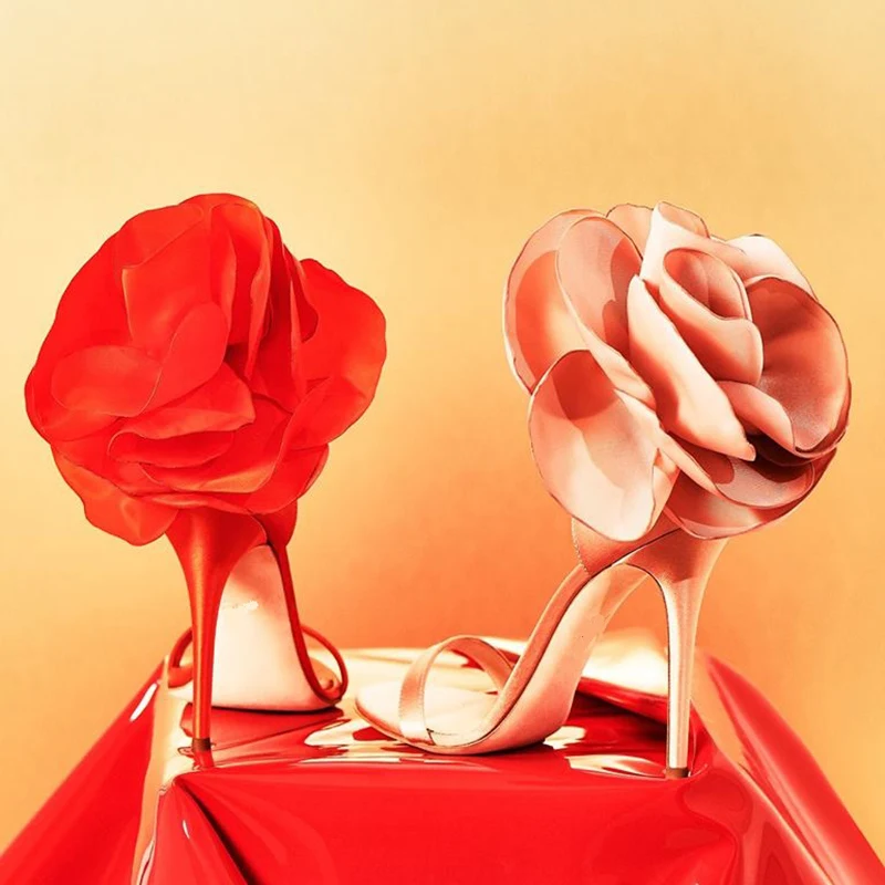 

2019 Women 11.5cm High Heels Pink Prom Dress Fetish Flower Sandals Female Gladiator Strap Shoes Valentine Luxury Design Pumps
