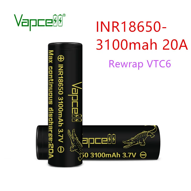 Vapcell INR18650 3100 мАч 20A батареи переобернуть VTC6 3,7 в литий-ионный аккумулятор для фонарика электроинструменты