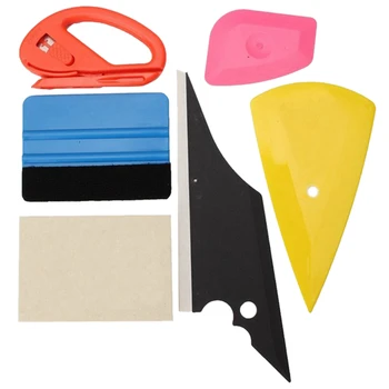

6Pcs Carbon Fiber Car Tools Vinyl Wrap Film Sticker Wrapping Tool Auto Window Tint Foil netic Stick Squeegee Scraper