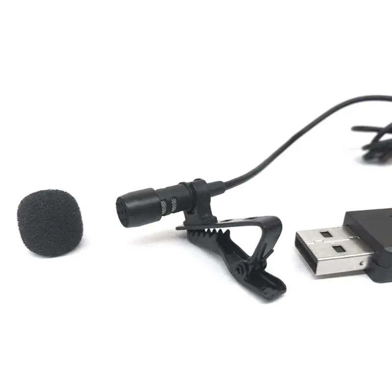 USB петличный микрофон мини стерео клип на лацкане микрофон конденсатор для ПК компьютер