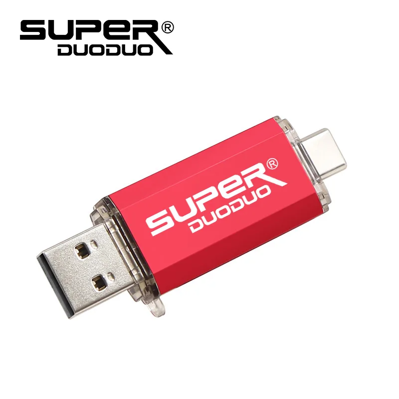 red Популярный USB флеш-накопитель type-C, высокоскоростной USB 2,0, флеш-накопитель, телефон, OTG, USB флеш-карта памяти, 64 ГБ, 32 ГБ, 16 ГБ, 8 Гб - Цвет: red