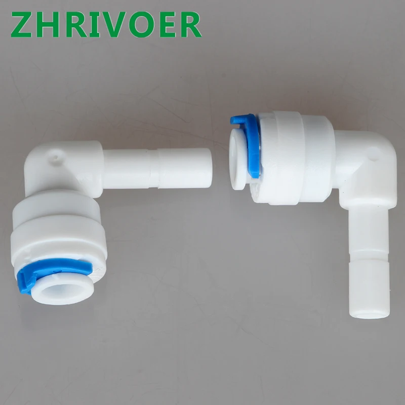 1/4" 3/8" Hose Connection To 1/4" 3/8" Pipe Reverse Osmosis Aquarium System Quick CouplingRO Water Plastic Pipe Fitting Elbow