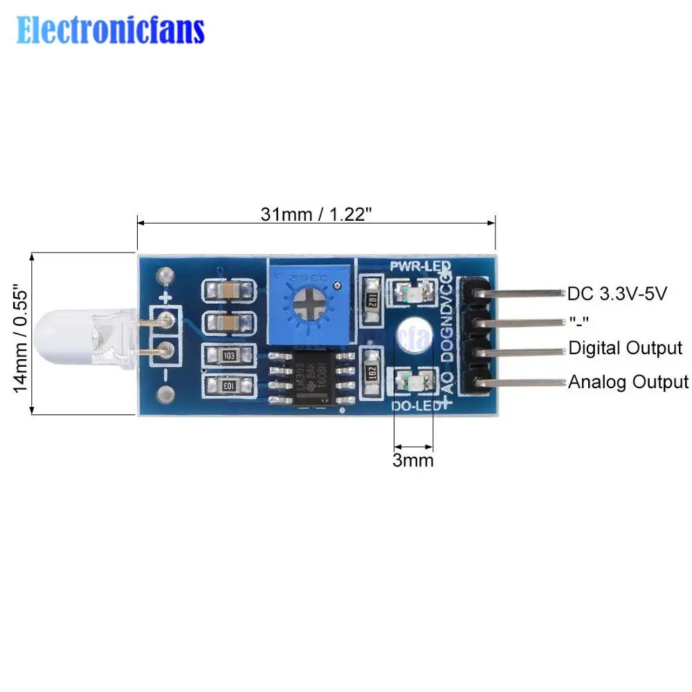 photosensitive Sensor Module Digital Light Intensity Detection with 3P DC 3.3-5V Jumper Cable for Arduino UNO 5pcs
