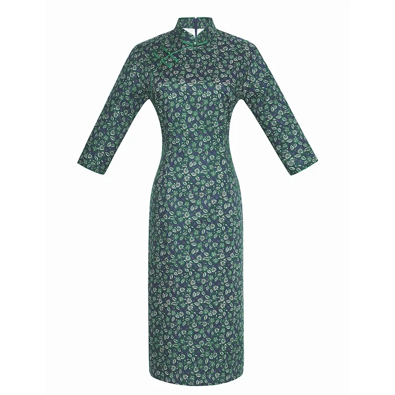 Сексуальное Женское Платье До Колена Cheongsam, весеннее винтажное платье в китайском стиле, женское Хлопковое платье Qipao, тонкое вечернее платье на пуговицах, Vestido M-3XL