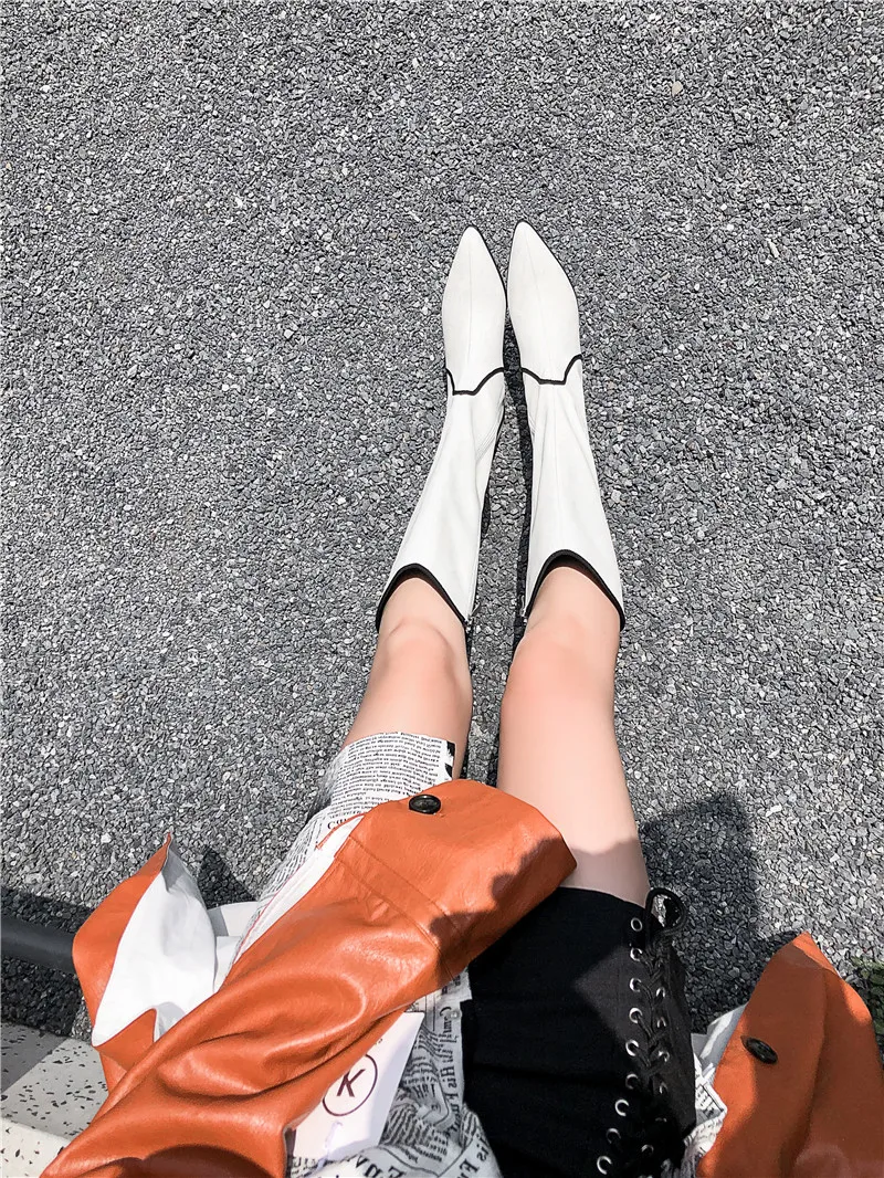 FEDONAS/зимние облегающие высокие женские сапоги для верховой езды; качественные женские сапоги до колена из натуральной кожи; Новейшая пикантная женская обувь для вечеринок и танцев