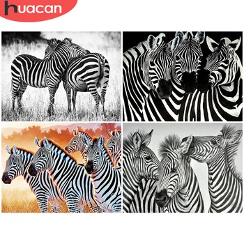 

HUACAN 5D Diamond Painting Animal Full Square Embroidery Cross Stitch Zebra Decorations For Home Diamond Art Painting