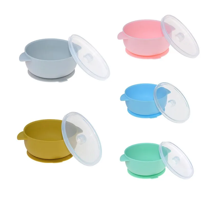 

Baby Suction Plate Silicone Feeding Tableware Soft Lid Dinnerware Kids Toddler Assist Dishes BPA Free High Quality Silicone