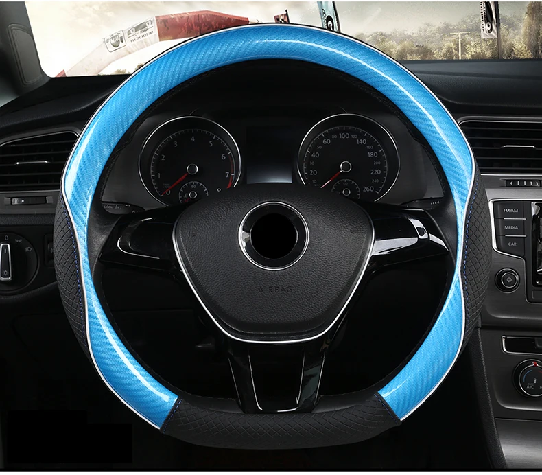 D образный чехол на руль из кожи+ углеродного волокна для VW GOLF 7 POLO JATTA Suzuki Swift Nissan Rogue