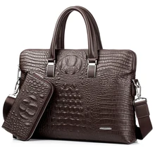 Мужская модная сумка с крокодиловым узором, сумка-мессенджер, деловой портфель, водонепроницаемая сумка через плечо, крокодиловая сумка для компьютера с рисунком