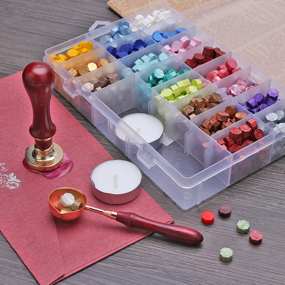 200/400/700Pcs Seal Stamp Wax Vintage Tablet Set with Spoon Sealing for DIY Scrapbooking Wedding Decorative Invitation Sealing