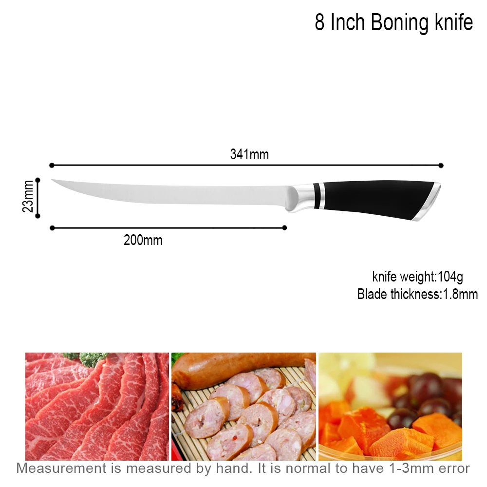 8 inch Дамасский нож для обвалки рыбы 6 ''7'' 8 ''дюймов, кухонный нож из нержавеющей стали для филе, вырывное мясо, острые рыболовные ножи, режущий инструмент - Цвет: 8 inch