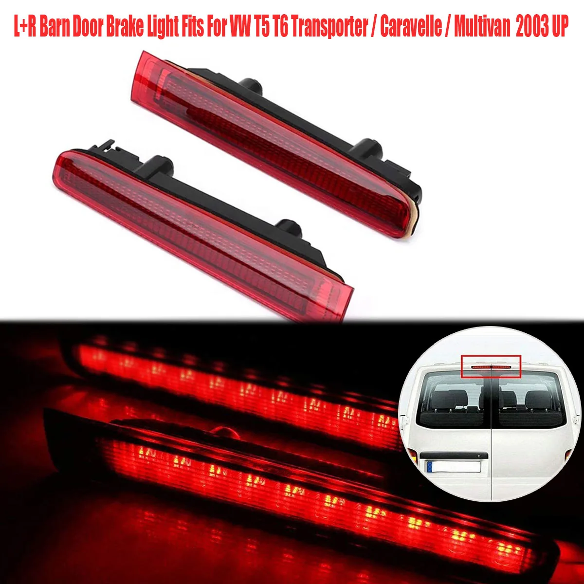 Для 2003-Up VW T5 T6 Transporter Caravelle Multivan MK V VI Twin Barn Door High Level 3RD LED тормозной Стоп-сигнал лампа