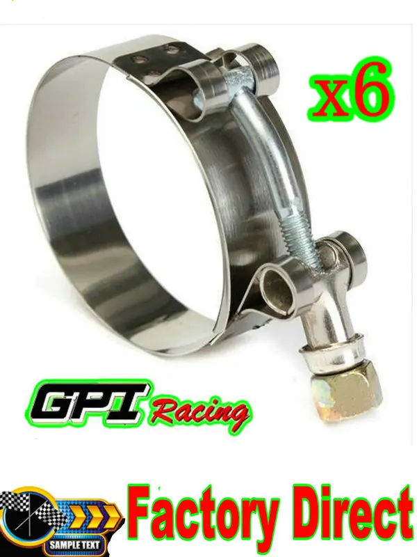 6pcs X2.5" 63mm 6674 Silicone Turbo Pipe Hose Coupler Tbolt Clamps