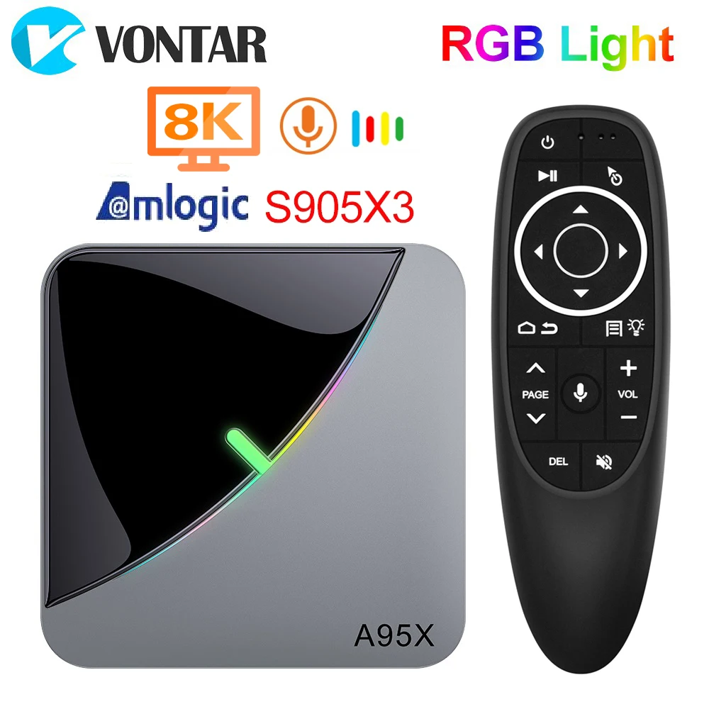 Приставка Смарт ТВ VONTAR 4 + 64 ГБ Android 9 0 Amlogic S905X3 Wi Fi 4K 60 кадров/с|ТВ-приставки и
