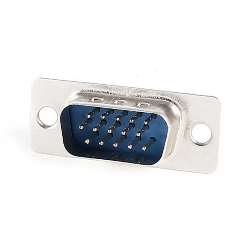 2 plug DB15 15 контактный разъем VGA D-Sub разъем питания серебряный+ синий