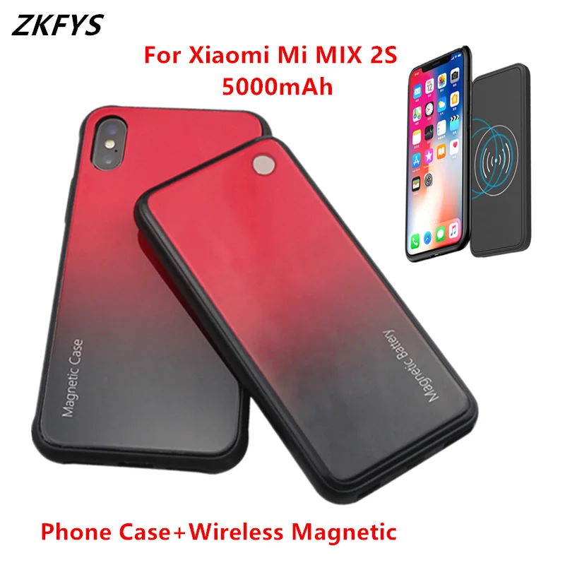 Чехол для питания s для Xiaomi Mi Mix 2S Внешний внешний аккумулятор чехол для зарядного устройства 5000mAh беспроводной магнитный чехол для зарядки аккумулятора