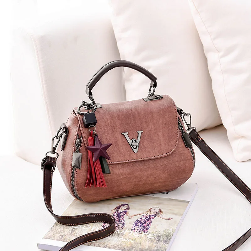 LUYO Высокое качество кожаное седло V стиль роскошные сумки через плечо для женщин дизайнер девушка плечо летняя сумка женский Луи - Цвет: pink
