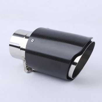 

Inlet 3In Exhaust Pipe Carbon Fiber Exhaust Muffler Tip Pipe Universal 1pc