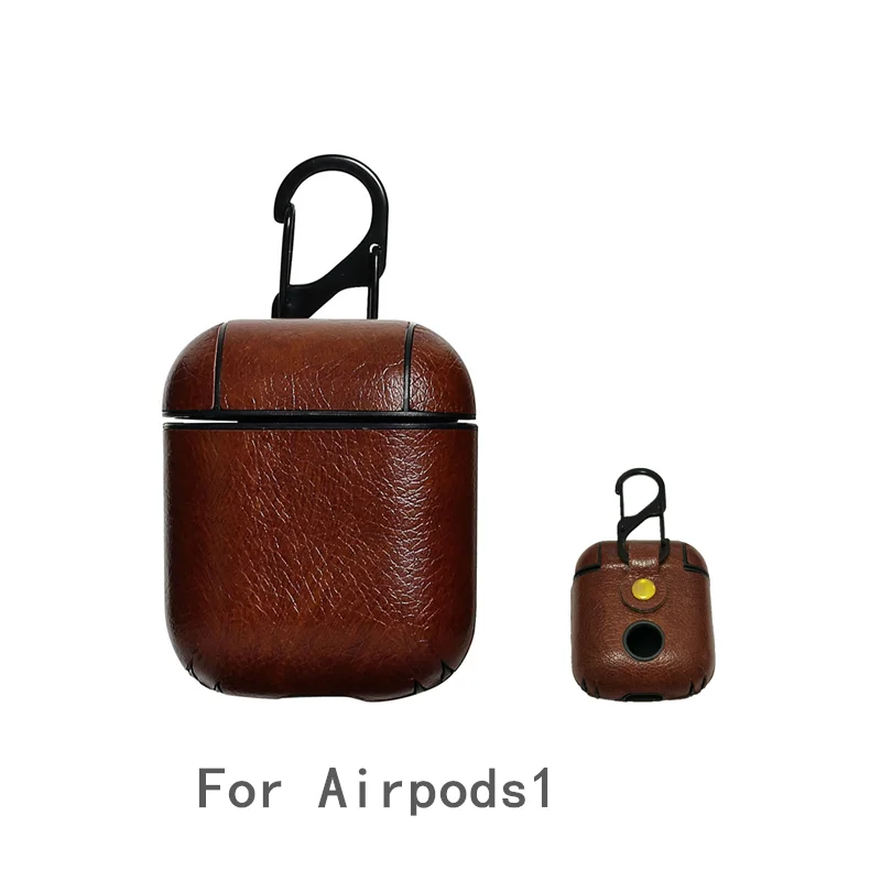 Luxury for Airpods 1 2 Case Retro Genuine Leather Case Accessories Protective Bluetooth Earphone Cover Box Bags,Black Luxury for Airpods 1 2 Case Retro Genuine Leather Case Accessories Protective Bluetooth Earphone Cover Box Bags,Black