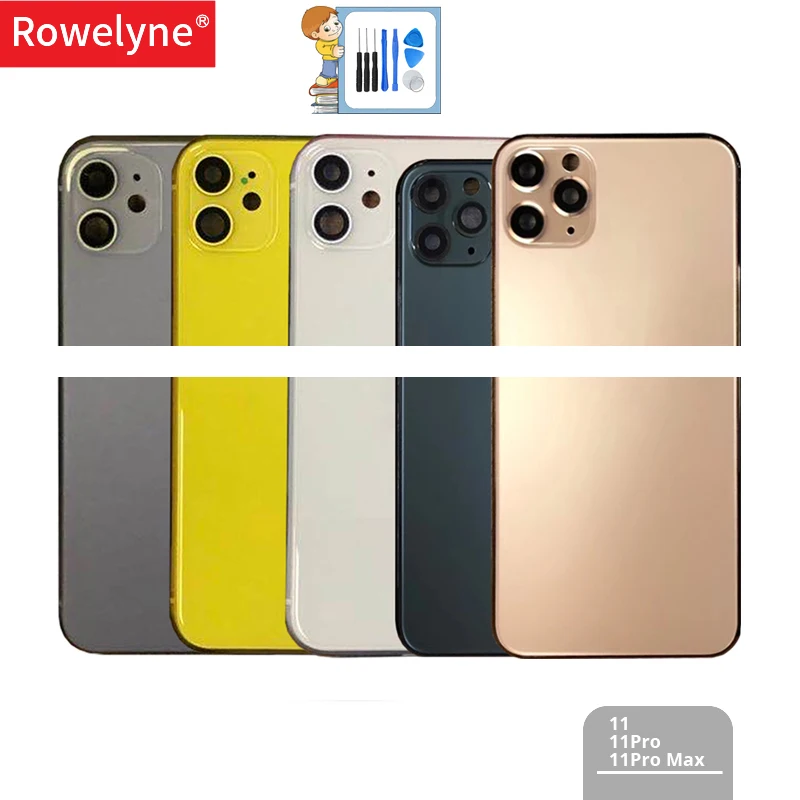 

Back Glass Housing for IPhone 11 11Pro Pro Battery Cover Door Rear Middle Frame Chassis for IPhone 11 Pro Max Replacement