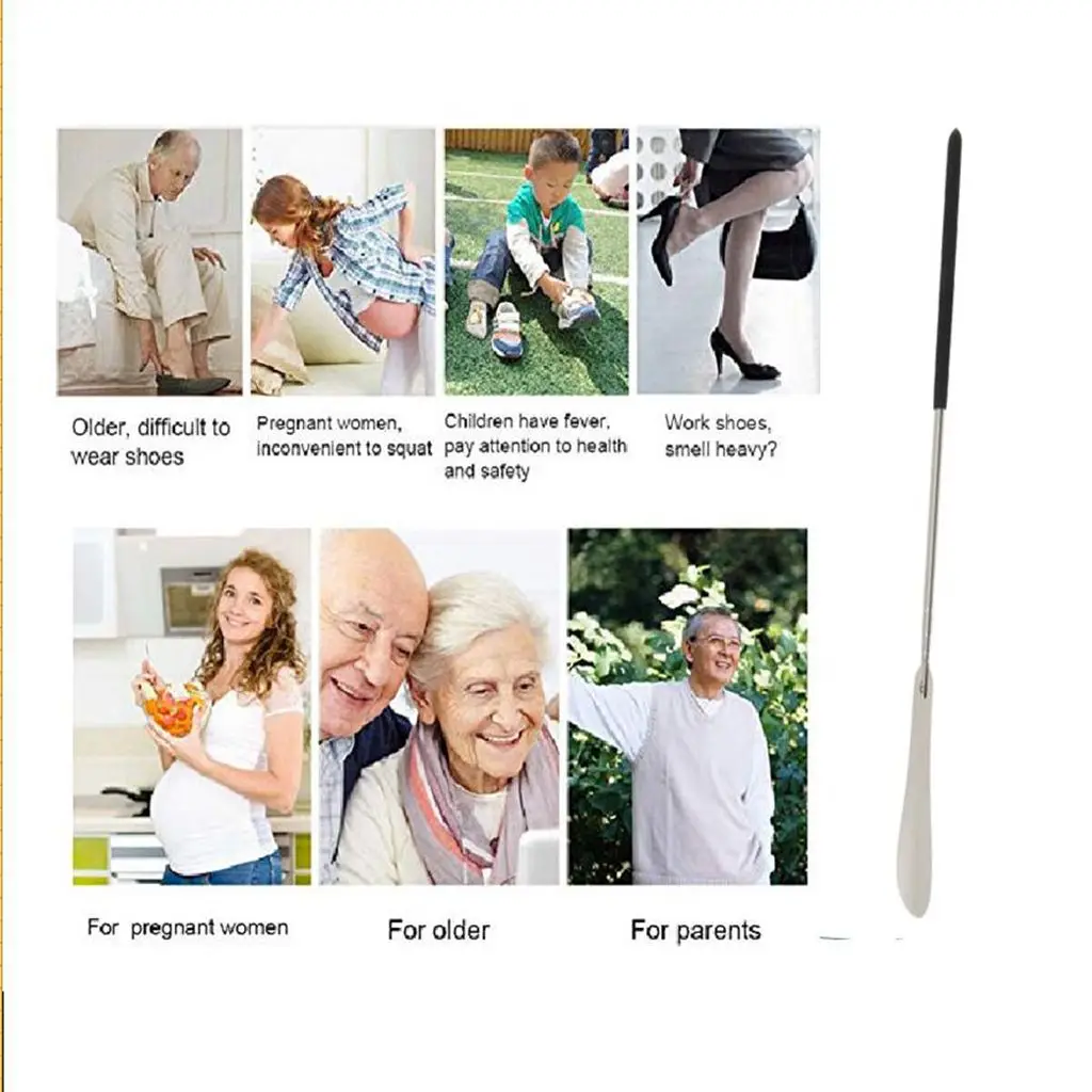 Extendable Long Handle Shoehorn Shoe Horn Stick Silver Stainless Steel 65cm Extendable Long Handle Shoehorn Shoe Horn Stick Silver Stainless Steel 65cm