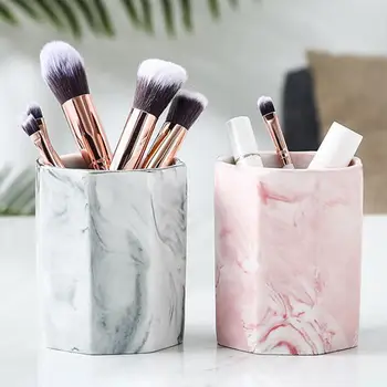 

Ceramic Cosmetic Make-up Brush Storage Box Jar Pen Holder Desktop Organizer Home Decora Decoration Accessiories Desk Ornament
