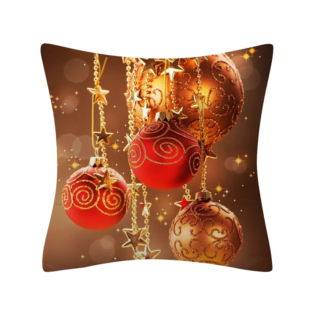 Рождественская наволочка для подушки, блестящий диван из полиэстера, наволочка, домашний декор, наволочки, Funda Cojin# jink - Цвет: P