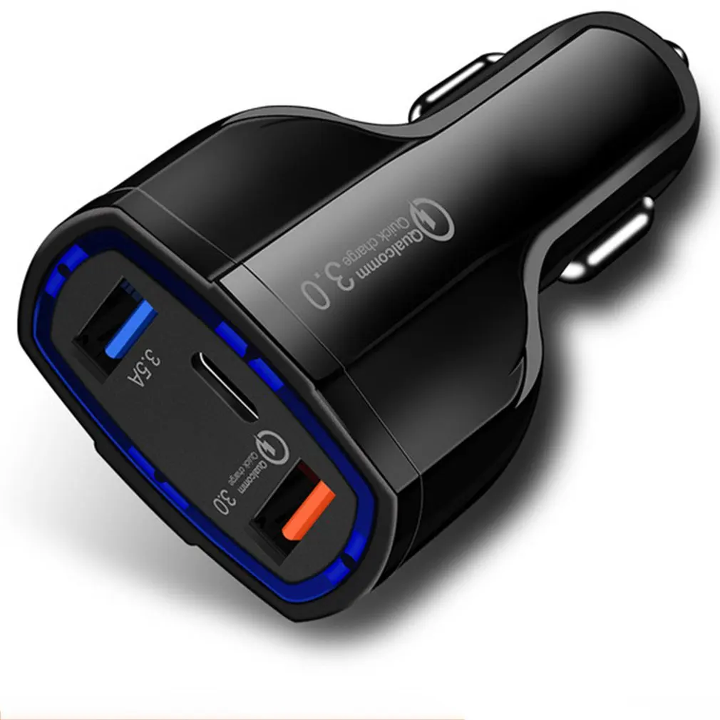 Автомобильное зарядное устройство USB/type-c, новое двойное автомобильное зарядное устройство Usb type-c, автомобильное зарядное устройство для мобильного телефона Qc3.0, быстрое зарядное устройство