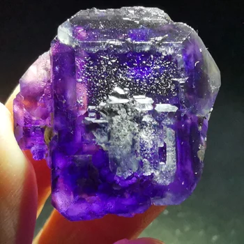 

19.2gNatural rare Tanzanian blue purple fluorite mineral specimen stone and crystal healing energy CRYSTAL QUARTZ GEM