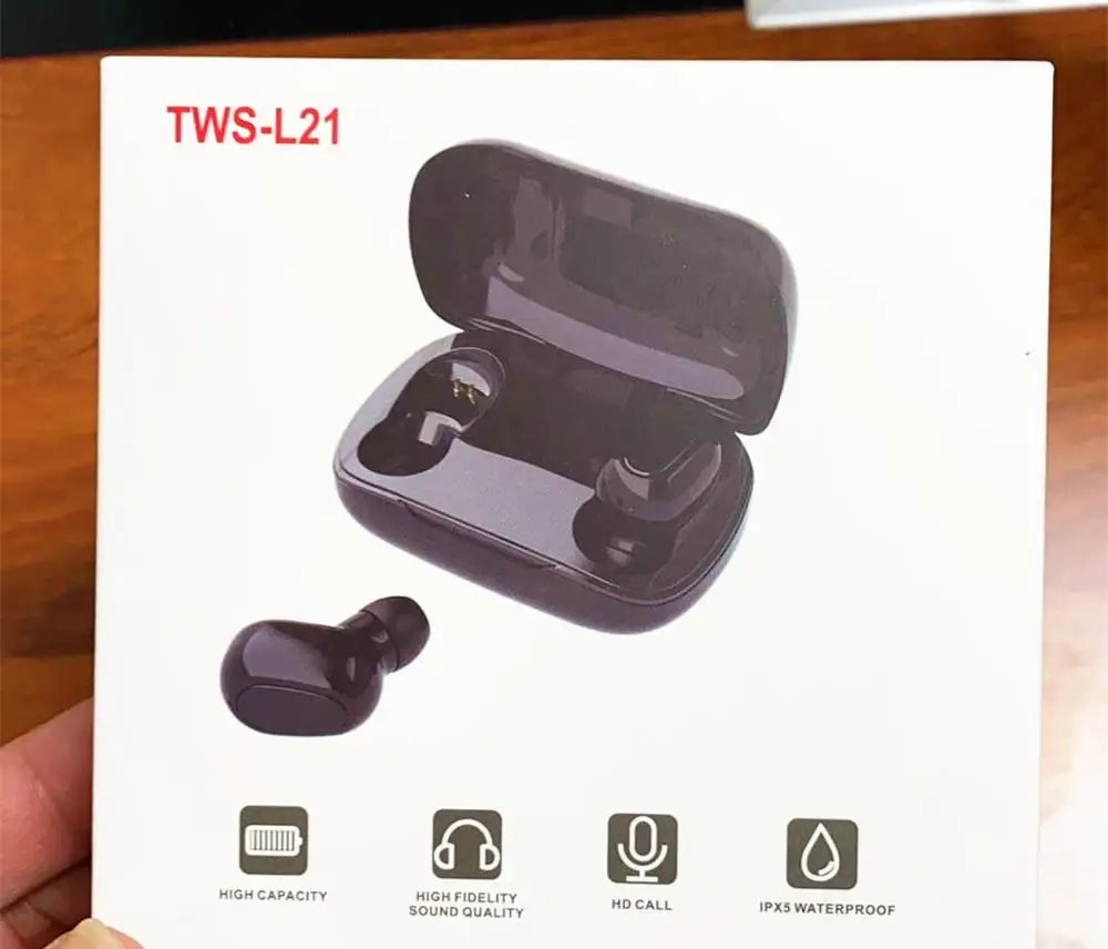 

L21 Bluetooth Earphone Wireless Earbuds 5.0 TWS Headsets Dual Earbuds Bass Sound for Huawei Xiaomi Iphone Samsung Mobile Phones