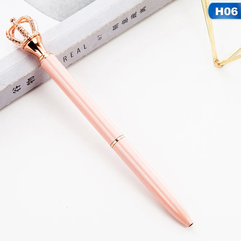 Creative Big Shining Crown Ballpoint Pen High Quality 1.0mm Black Ink Metal Ballpoint Pen Student Writing Stationery
