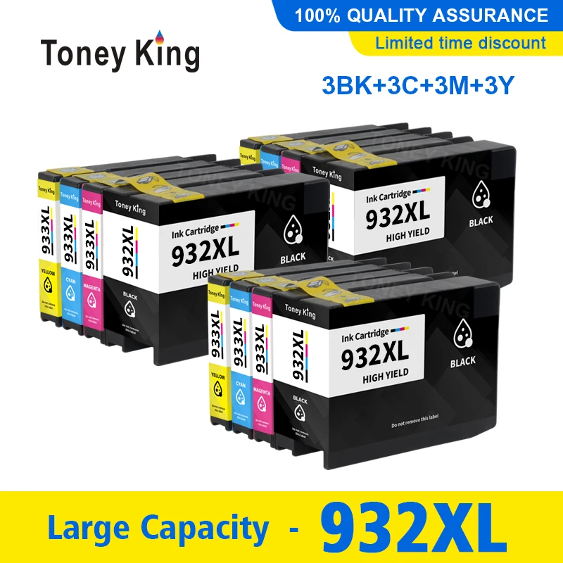 12 шт. 932 933 XL для HP 932XL 933XL совместимый чернильный картридж Officejet 6100 6600 6700 7110 7610 7612 7510