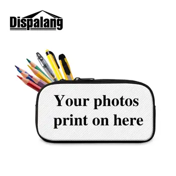 

Women DIY Image Cosmetic Case Customize Logo Pencil Bag For Children Photo Print School Stationery Student Small Zipper Pen Box