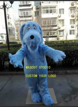 

Blue Plush Dog Mascot Costume Cosplay Party Game Animal Fancy Dress Outfit Halloween Adults Advertising Parade Xmas Carnival New
