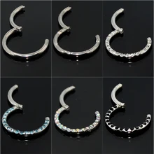 1 шт. Нержавеющая сталь& Титан пирсинг для носовой перегородки CZ жемчужный нос кольцо круглая серьга для губы ухо траг спиральный для хряща серьги для пирсинга