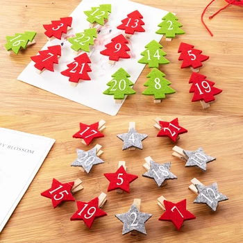 Preise 16/24 Stücke Frohe Weihnachten Clips Mini Frühling Holz Clips Kleidung Foto Papier Peg Pin Clothespin Handwerk Clips Partei Hause Dekoration