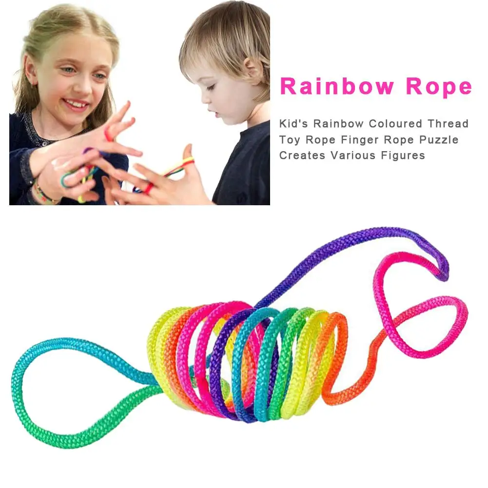 Детская Радужная цветная нить Игрушка веревка палец веревка головоломка создает различные фигурки для игры в дороге время развлечений