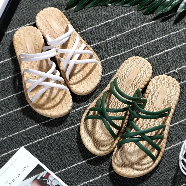 Woman Rope Joker Rome Cool Summer Slipper Flat Bottom Beach Shoes Beach Trip Shopping Sandals Female Non-slip Flip Flop Shoes