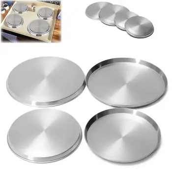 

4Pcs/Set Stainless Steel Stove Top Cover Reusable Kitchen Burner Round Cooker Protection Kitchen Cookware Cover Lid Cooking Tool