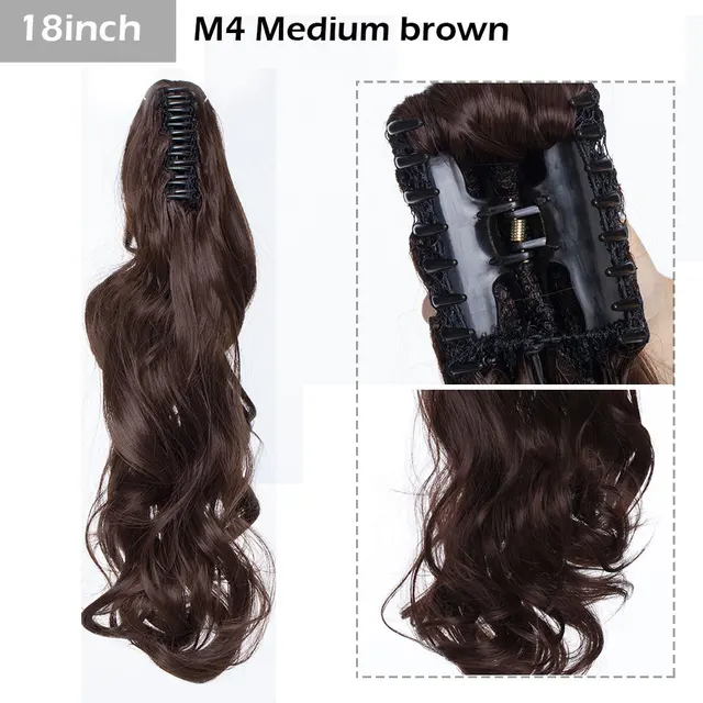 S-noilite Syntheitc Big Grab Ponytail Hair Extension Claw Clip In Ponytail Extension Hair Fake Hairpiece For Women Daily Party 18-639