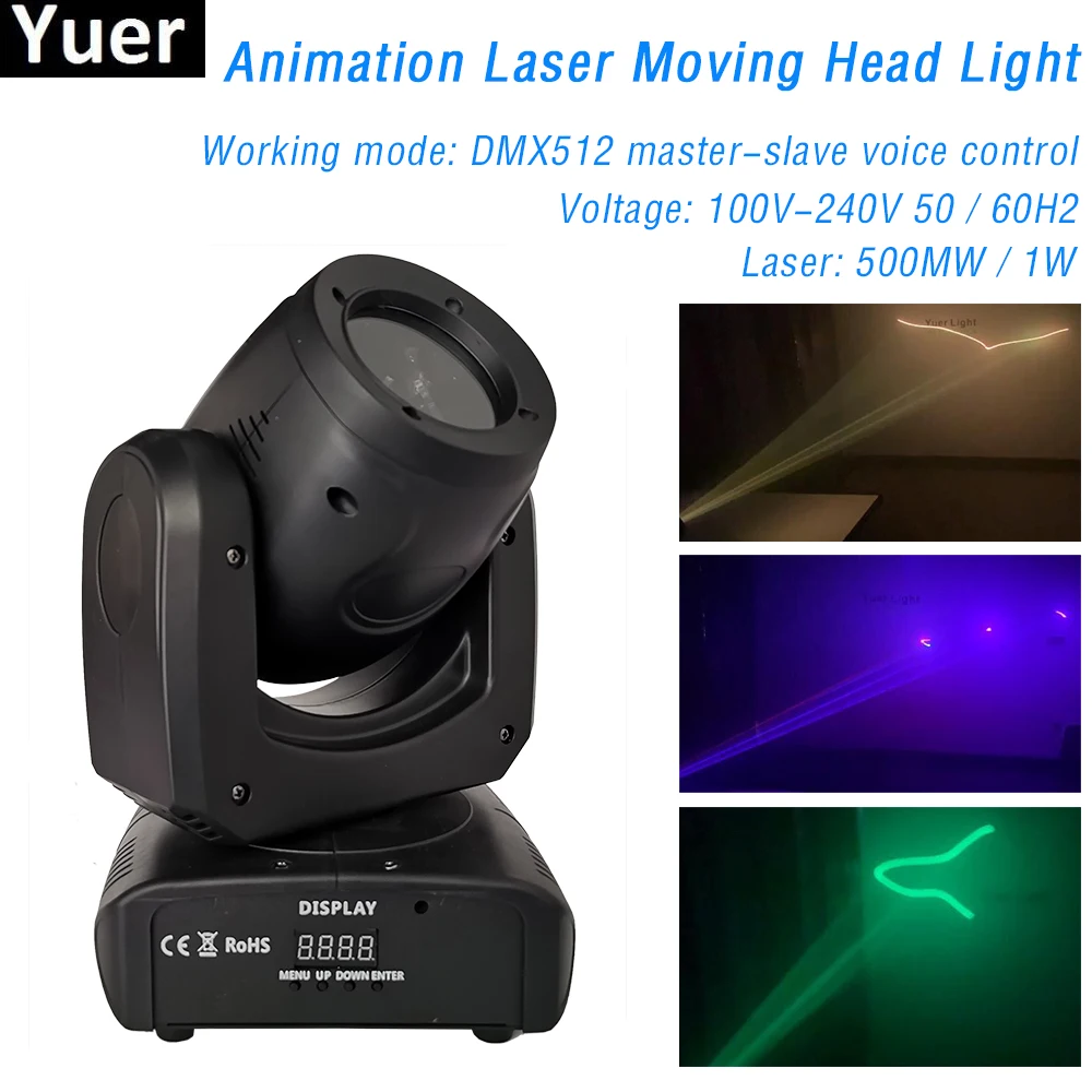 

4Pcs/Lot DMX512 Master-Slave Voice Control Animation Laser Moving Head Light Multiple Color Patterns Disco Light Stage Lights