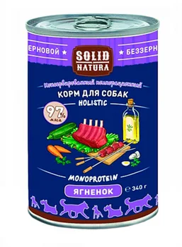 

SOLID NATURA SOLID NATURA HOLISTIC monobelkovye for adult dogs with lamb 340 gr