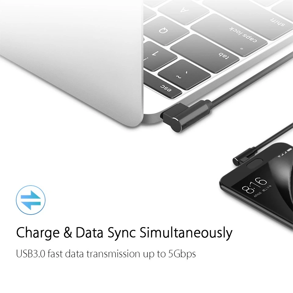 Кабель Micro Usb быстрая зарядка 90 градусов локоть данных синхронизировать мобильный телефон зарядное устройство для Android нейлоновый кабель для samsung S7 S6 Cabel Kablo