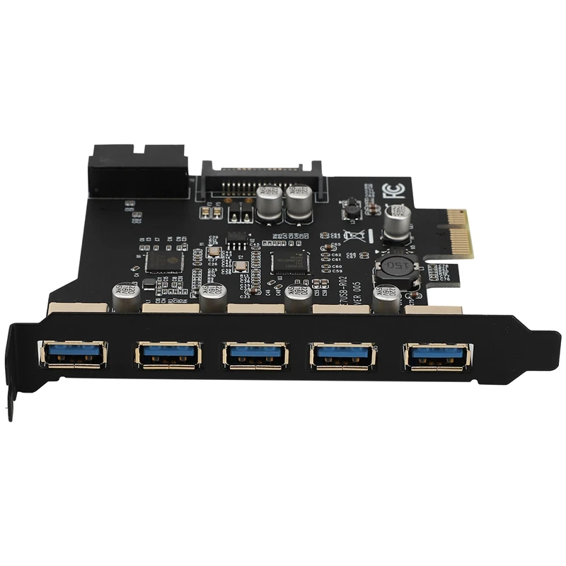 PCI-E to USB 3.0 19-Pin 5 Port PCI Express Expansion Card Adapter SATA 15Pin Connector with Driver CD for Desktop | Компьютеры и офис