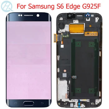 

Original AMOLED Screen For Samsung Galaxy S6 Edge LCD Display With Frame 5.1" SM-G925F G925A Display Touch Screen Red Shadows