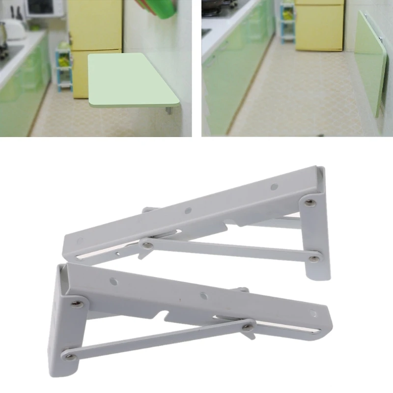 

2PCS Triangle Folding Angle Shelf Bracket Durable Bear Adjustable Wall Mounted Y1QB
